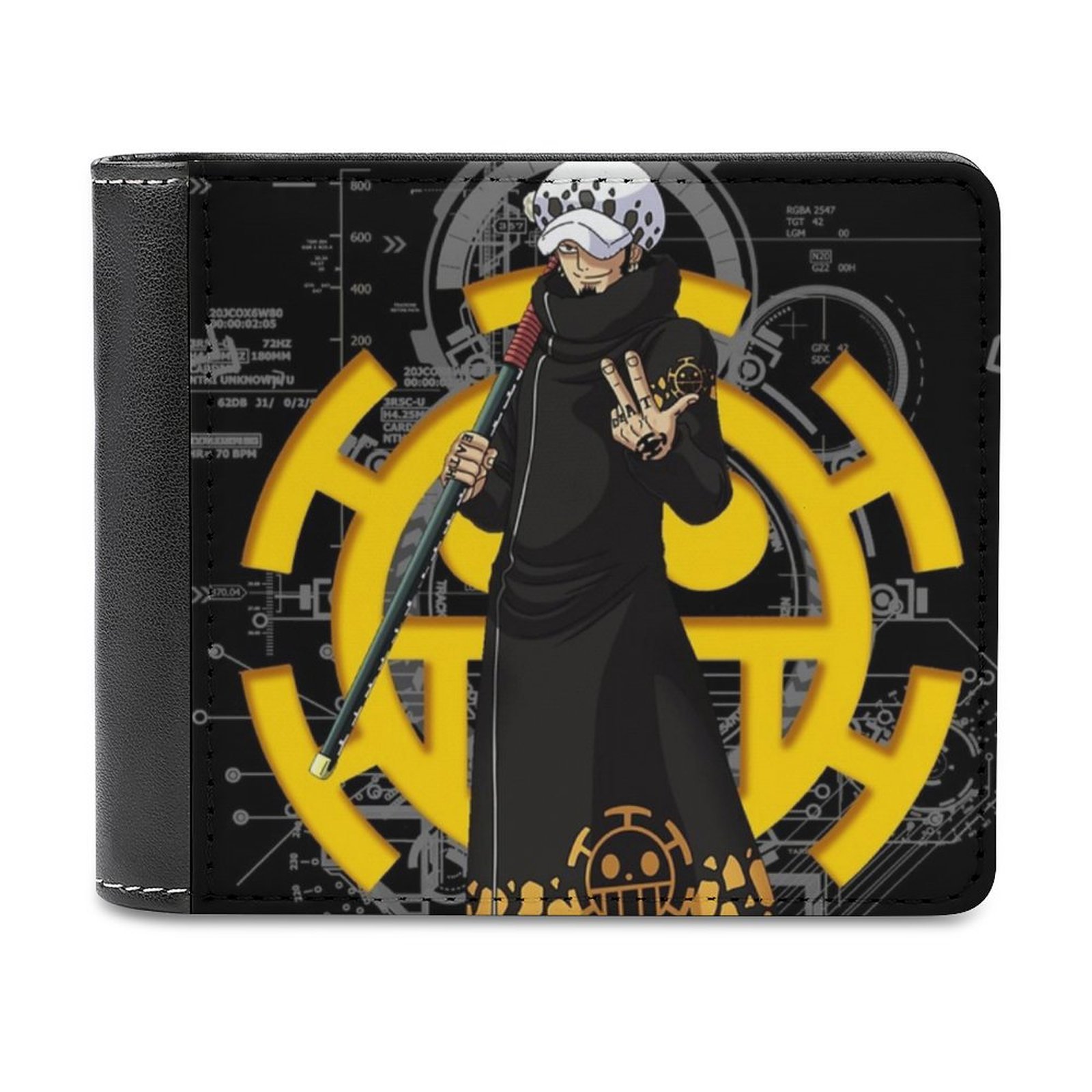 Death Note Replica - Cartera Trafalgar Law para hombre, monederos