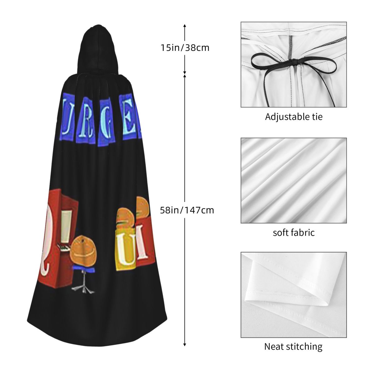 Capa Larga con Capucha y Logot - Anime Cosplay Quiz reseña y precio