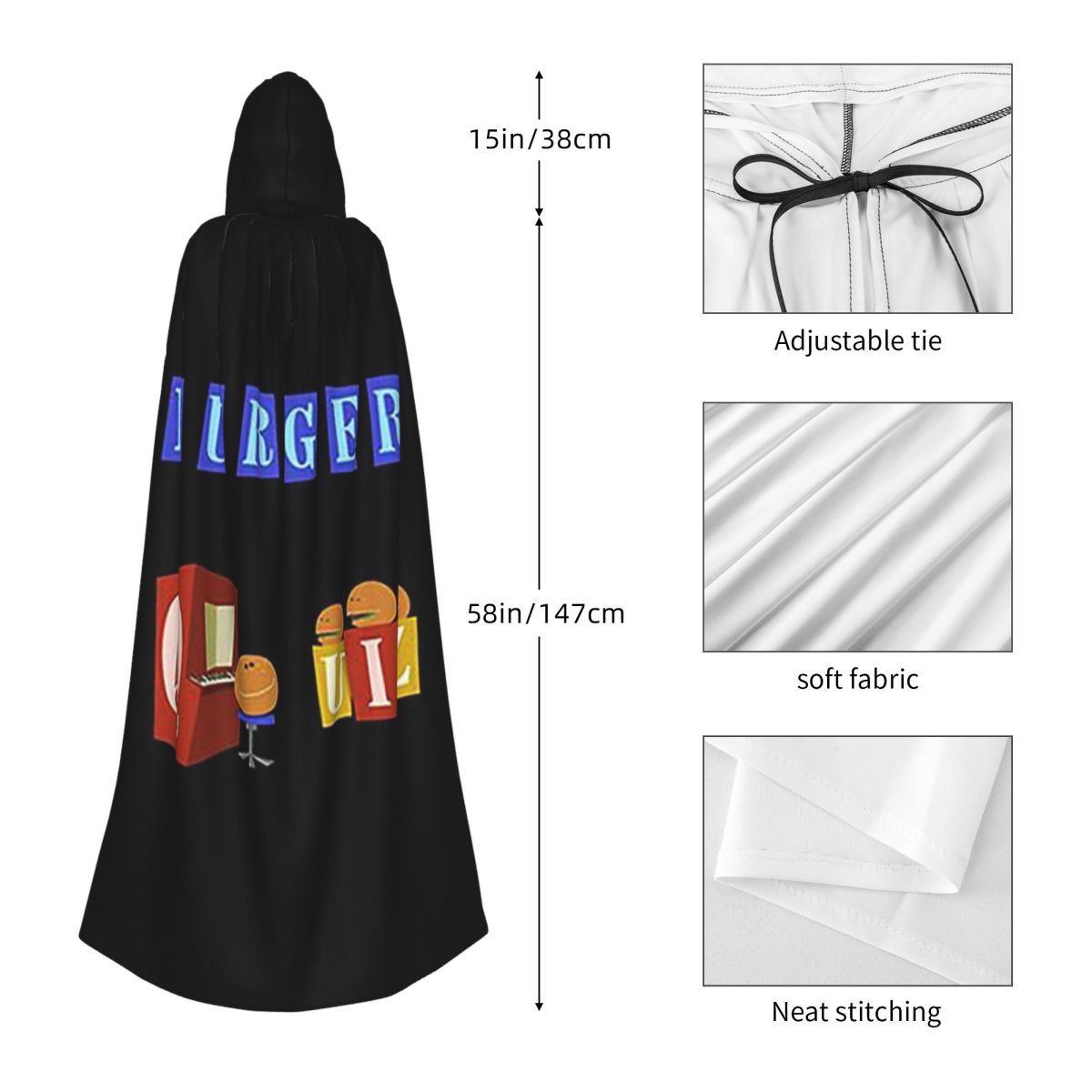 Burger Quiz-capa larga con cap - Anime Cosplay Quiz reseña y precio